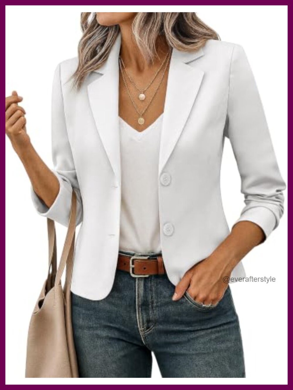 Cropped Blazer Jacket Notch Lapel Business Casual Work Lightweight
